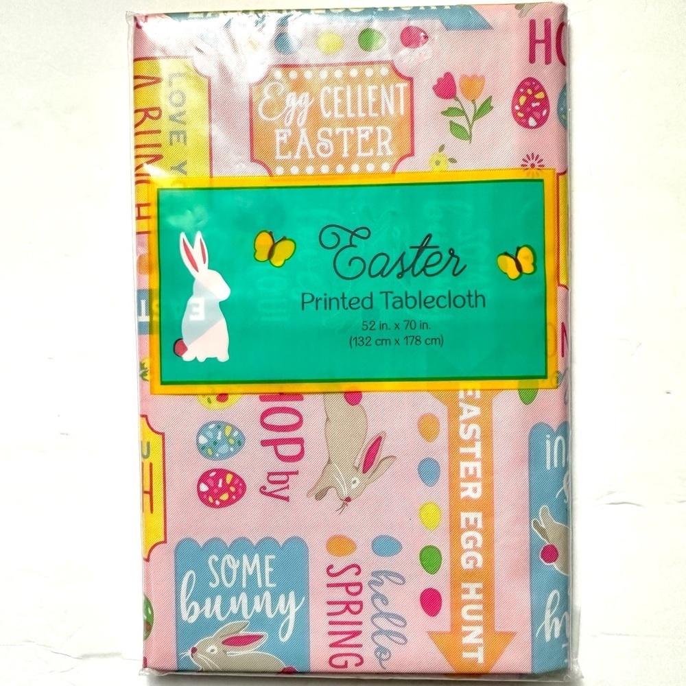 New Easter Egg Vinyl Tablecloth 52” x 70” Oblong Seats 4-6